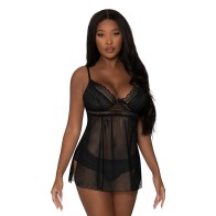 Magic Silk Babydoll y Tanga de Romance Moderno - Lencería Elegante