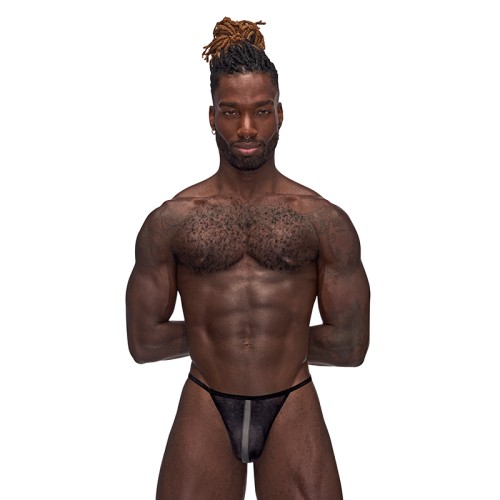 Male Power Landing Strip Micro Thong Black S/M - Stylish Comfort