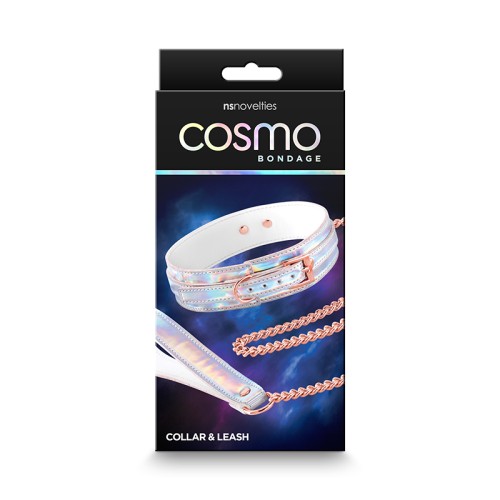 Cosmo Rainbow Bondage Collar & Leash Set