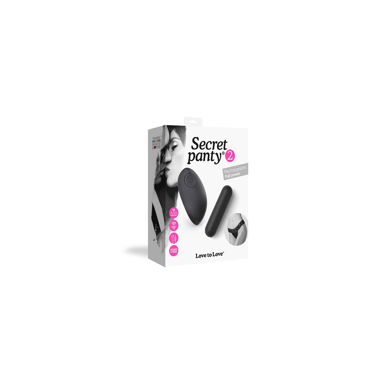 Love to Love Panty Secreto Vibrante Recargable con Control Remoto Onyx Negro