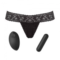 Love to Love Rechargeable Vibrating Panty Set with Remote Black Onyx