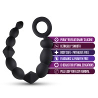 Anal Adventures Platinum Silicone Beginner Anal Beads Black