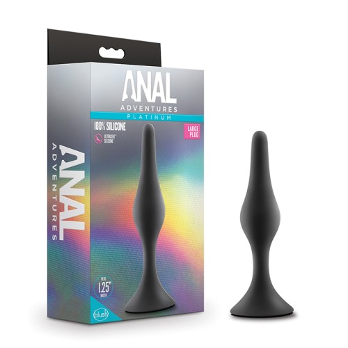 Plug Anal Grande Negro de Silicona Platinum - Perfecto para Principiantes