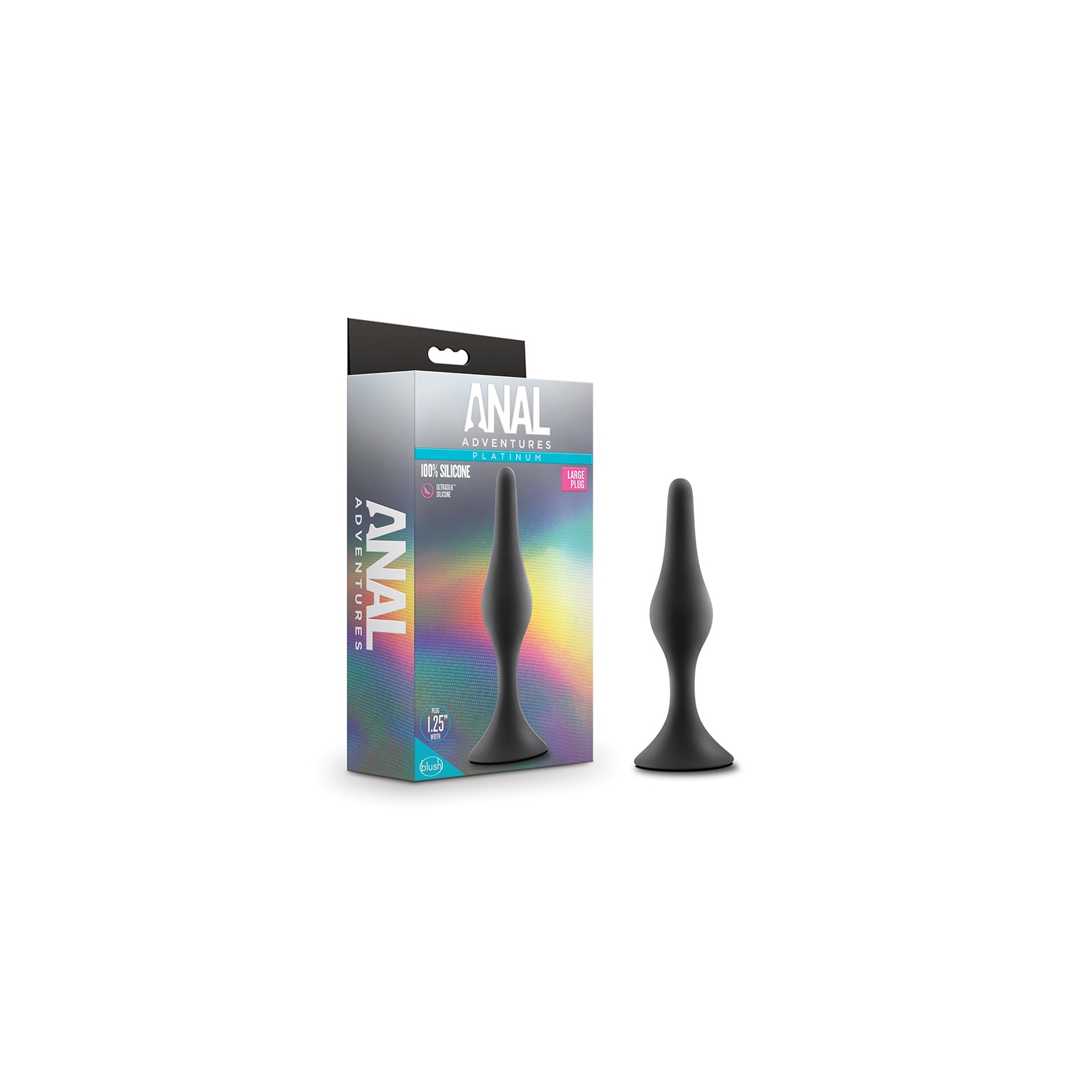 Platinum Silicone Large Black Anal Plug - Perfect for Beginners