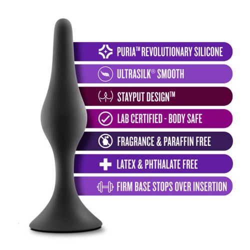 Platinum Silicone Large Black Anal Plug - Perfect for Beginners