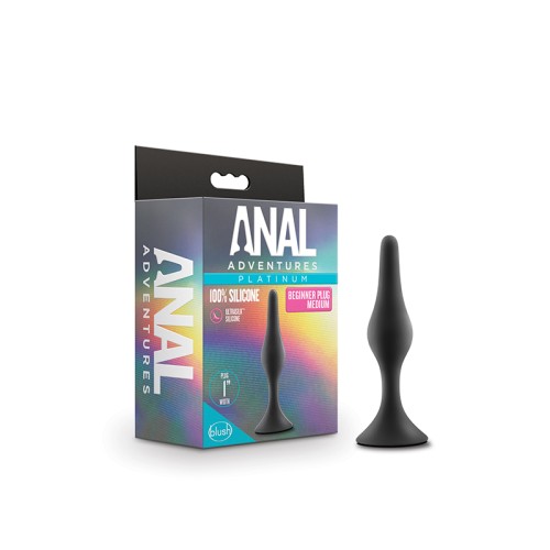 Medium Black Anal Adventures Silicone Beginner Plug