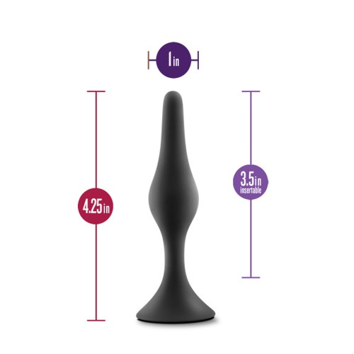 Medium Black Anal Adventures Silicone Beginner Plug