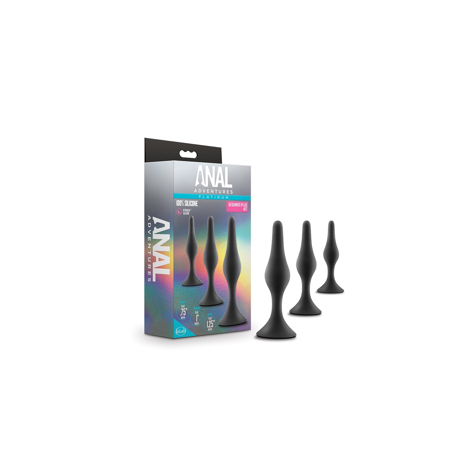 Kit de Plug Anal de Silicona Platinum 3 Piezas para Principiantes