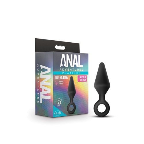 Anal Adventures Platinum Silicone Loop Plug - Secure Design