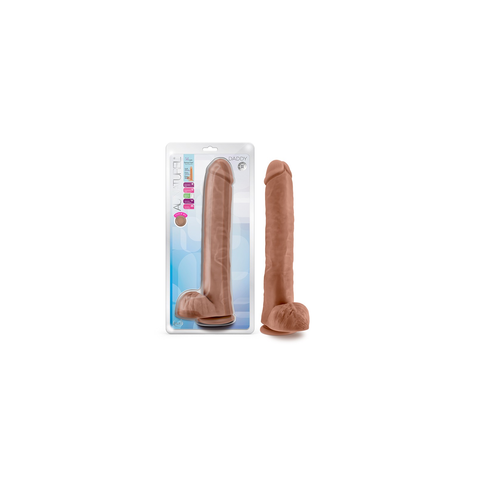 Au Naturel Daddy 14 in. Posable Dildo Tan