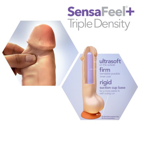 Dildo Posable Dr. Skin Plus Grueso de 9 in. Beige