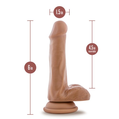 Dr. Skin Plus Dildo Realista Posable de 6 Pulgadas con Testículos Beige