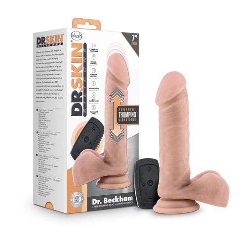 Dr. Skin Dr. Beckham Thumping Dildo 7 in. with Balls - Rechargeable Pleasure