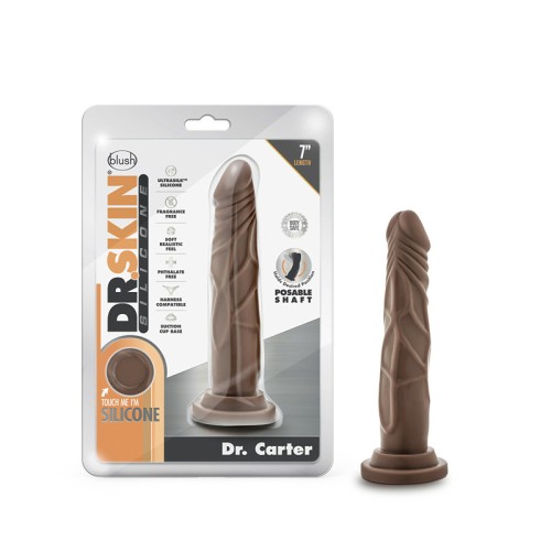 Dr. Skin Dildo Realista de Silicone Dr. Carter 7 Pulgadas - Marrón