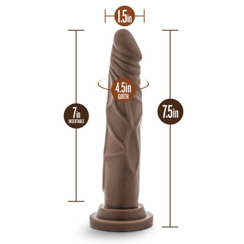 Dr. Skin Dildo Realista de Silicone Dr. Carter 7 Pulgadas - Marrón