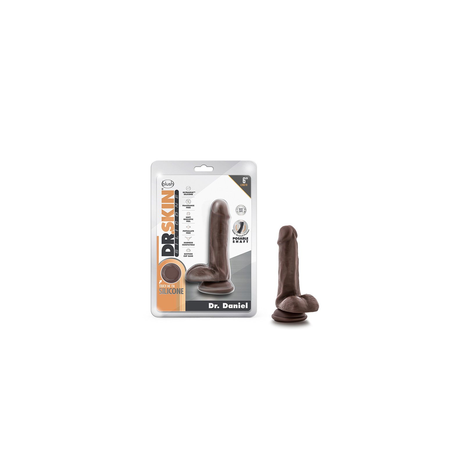 Dr. Skin Dildo Realista Posable con Base de Succión