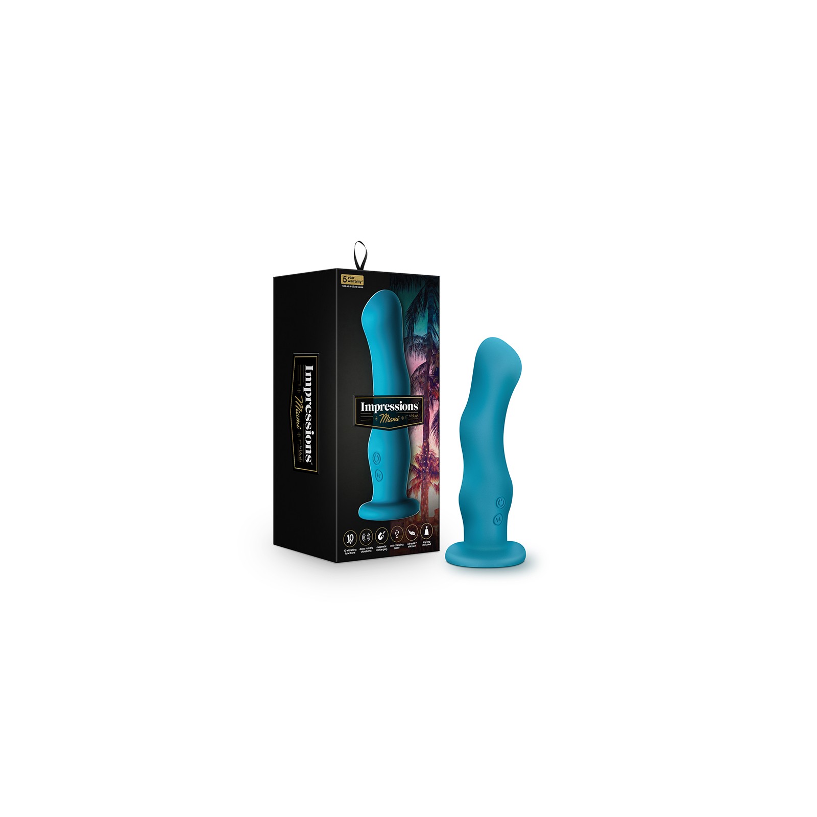 Impressions Miami Rechargeable Vibrating Dildo - G-Spot Pleasure