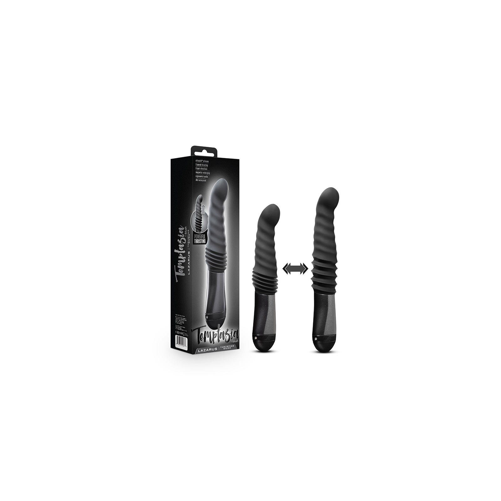 Dildo de Silicona Temptasia Lazarus 10 pulgadas Negro