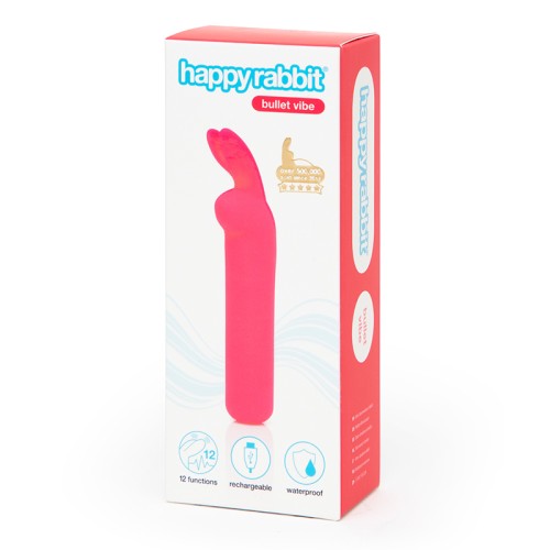 Bullet Vibrador Rosa Happy Rabbit con Orejas - USB Recargable