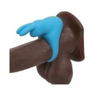 Happy Rabbit Silicone Cockring with Ears - Blue