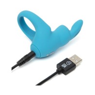 Happy Rabbit Silicone Cockring with Ears - Blue