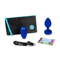 b-Vibe Vibrating Jewel Remote-Controlled Anal Plug Blue Sapphire L/XL