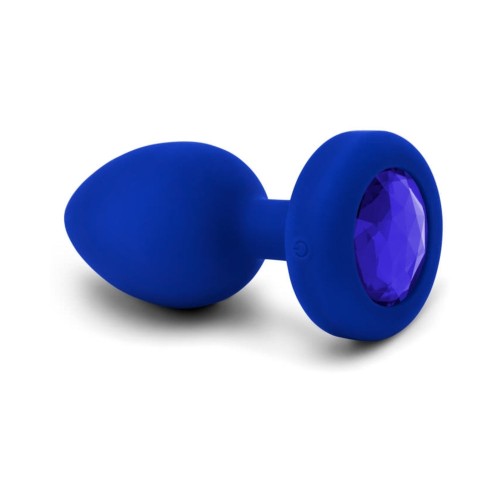 b-Vibe Vibrating Jewel Remote-Controlled Anal Plug Blue Sapphire L/XL