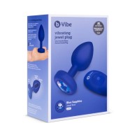 b-Vibe Vibrating Jewel Remote-Controlled Anal Plug Blue Sapphire L/XL