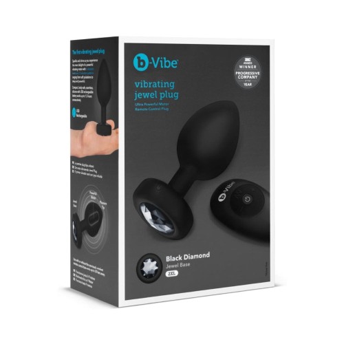 Plug Anal Vibrante Jewel Recargable b-Vibe - Negro Diamante XXL