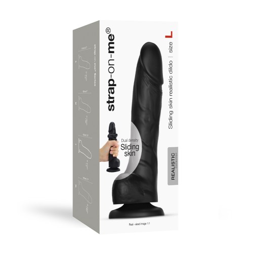 Dildo Realista Deslizante de Silicona Densidad Doble Strap-On-Me Negro L