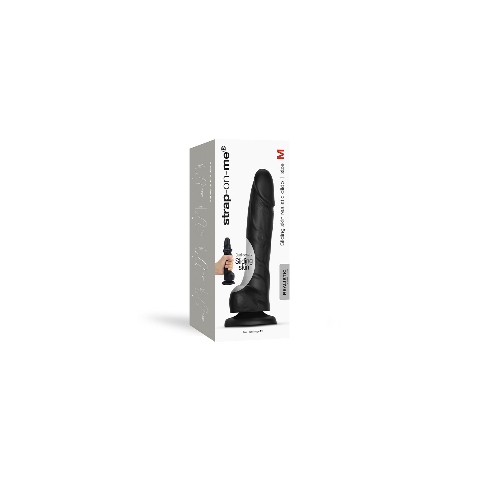 Strap-On-Me Realistic Silicone Dildo Black M