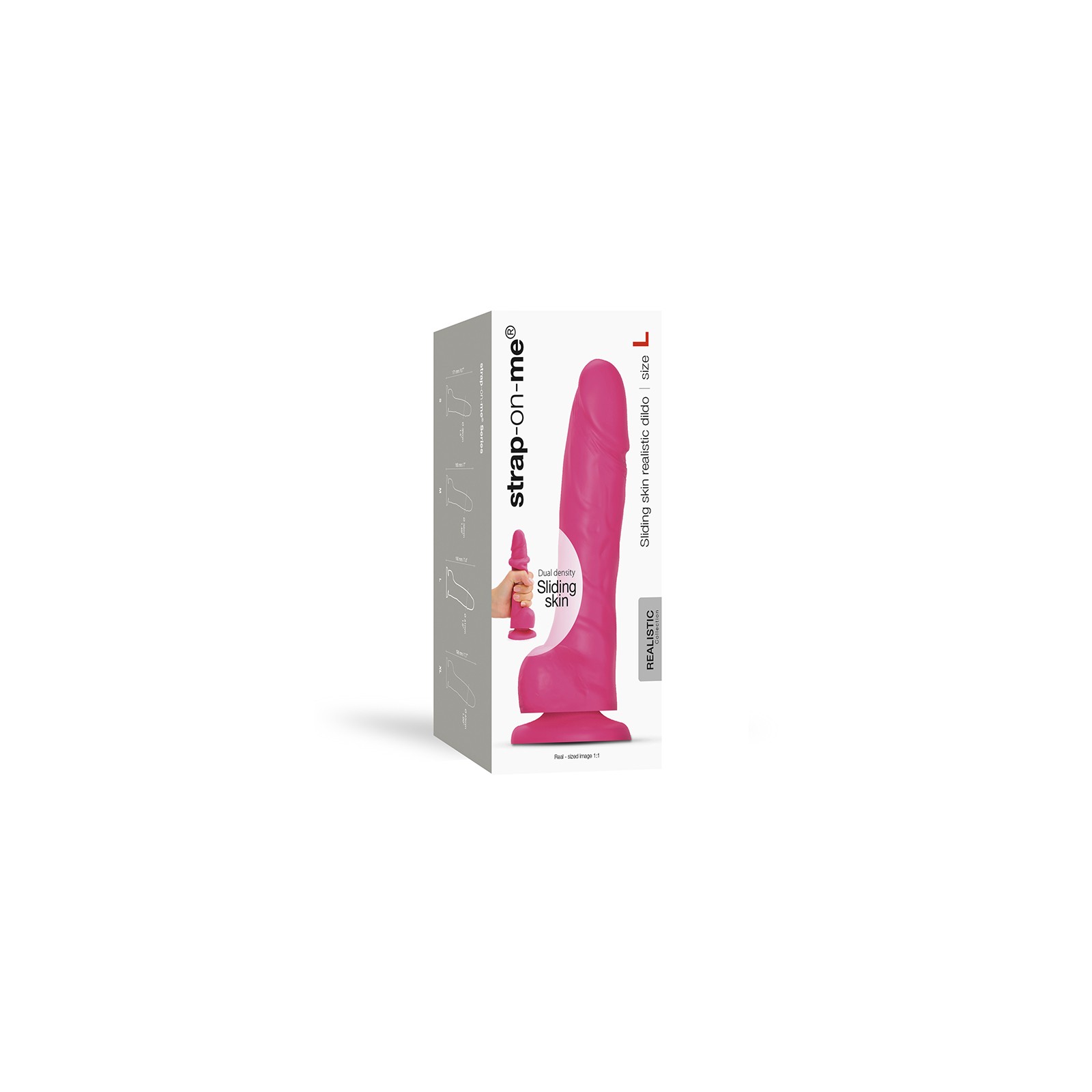 Dildo Realista de Silicona de Densidad Dual Strap-On-Me Fucsia L