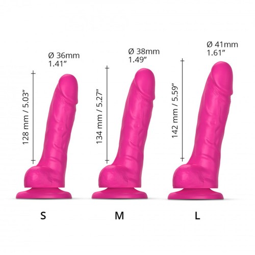 Dildo Realista de Silicona de Densidad Dual Strap-On-Me Fucsia L