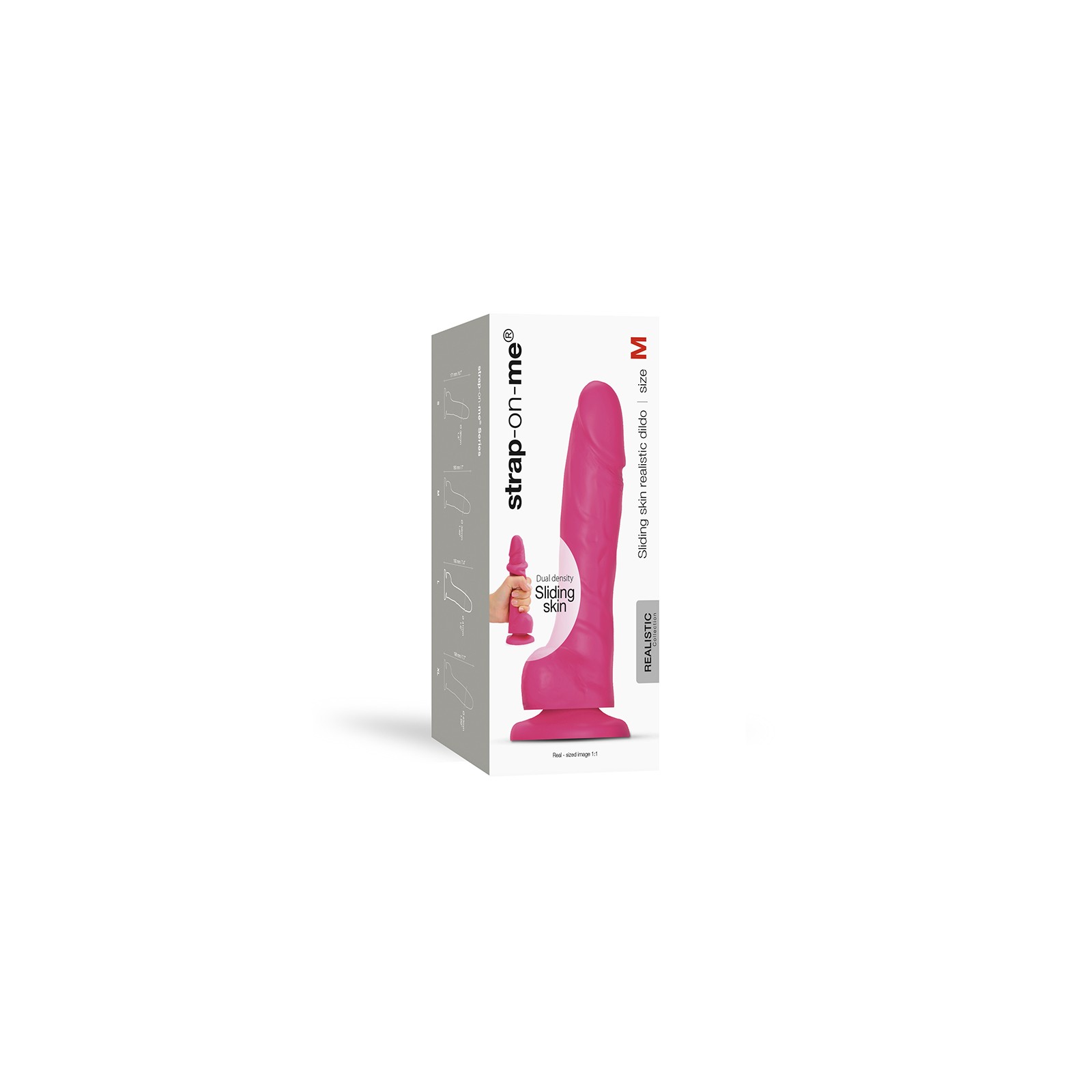 Dildo de Silicona de Densidad Doble Realista Strap-On-Me Fucsia M