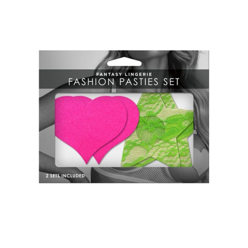 Neon Pasties 2-Pack in Pink and Green