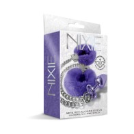 Set de Plug Anal Metálico Nixie y Esposas Medianas Morado