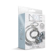 Nixie Metal Butt Plug Handcuffs Set Silver