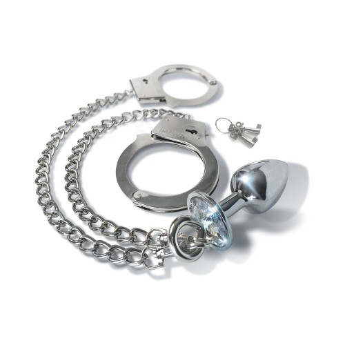 Set de Plug Anal y Esposas de Metal Nixie Plata