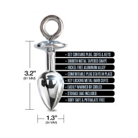 Nixie Metal Butt Plug Handcuffs Set Silver