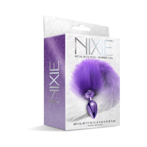 Nixie Plug Anal de Metal Cola Ombre Morada - Placer Juguetón