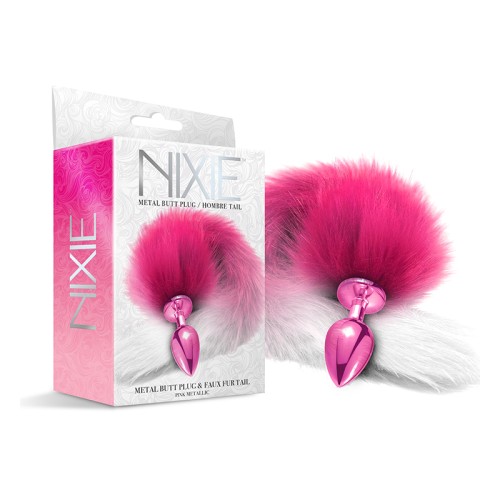 Plug Anal Metálico Nixie con Cola Ombre Rosa Metálica