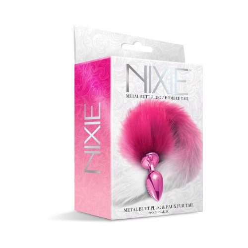 Plug Anal Metálico Nixie con Cola Ombre Rosa Metálica