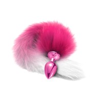 Nixie Metal Butt Plug With Ombre Tail Pink