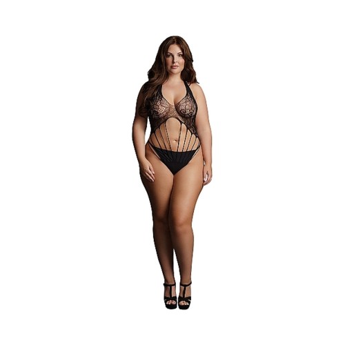 Le Desir Strappy Lace Teddy Black Queen Size