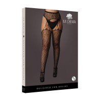 Le Desir Suspender Leopard Pantyhose Queen Size