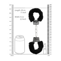 Ouch! Black & White Furry Wrist Cuffs