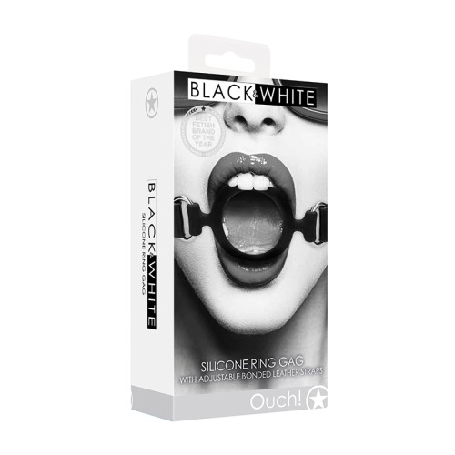 Ouch! Silicone Ring Gag with Adjustable Leather Straps