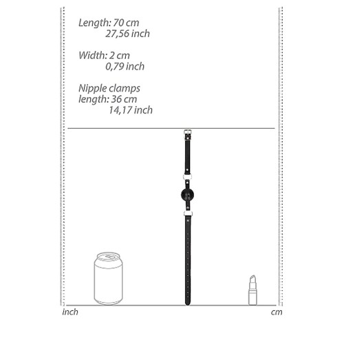 Ouch! Black & White Breathable Ball Gag With Nipple Clamps