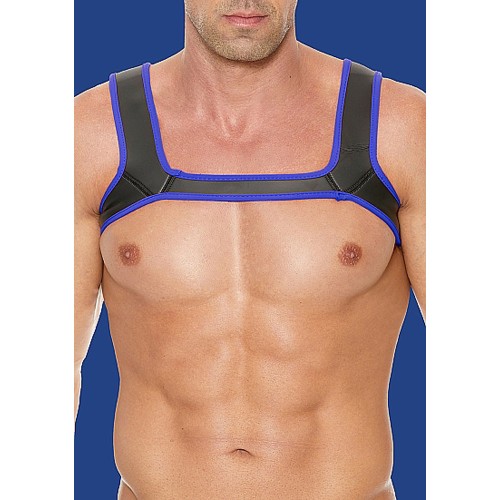 Ouch! Puppy Play Neoprene Harness Blue S/M - Role-Playing Fun