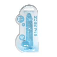 Dildo RealRock Crystal Clear de 8 pulgadas con Base de Succión